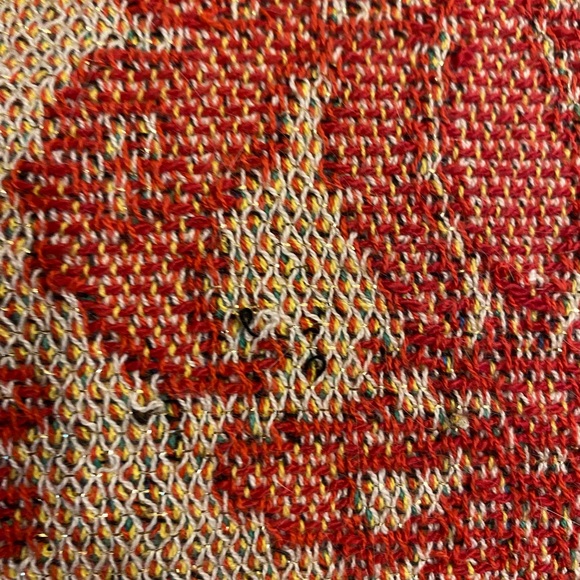 Christmas Tapestry Throw Blanket Poinsettia Holly Berries 50 x 60 Made in USA - Picture 9 of 12